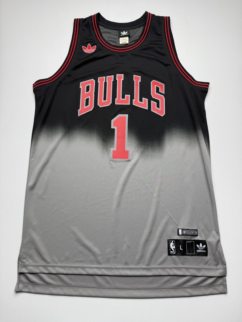 2012 Chicago Bulls Jersey Mens L Gray NBA Basketball Derrick Rose Adidas Limited